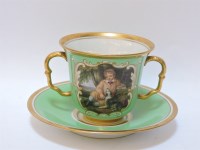 Lot 79 - A 19th century Flight Barr & Barr Worcester porcelain custard cup and saucer