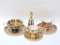 Lot 91 - A Royal Crown Derby peony pattern coffee can and saucer
