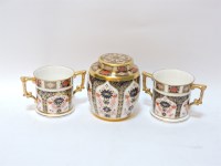Lot 104 - A Royal Crown Derby small porcelain ginger jar and cover