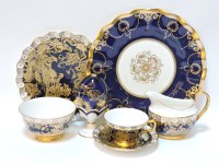 Lot 111 - A collection of blue and gilt decorated Royal Crown Derby items