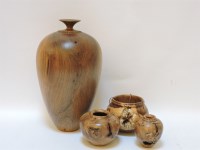 Lot 233 - A Nick Agar turned English walnut baluster vase