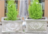 Lot 578 - A pair of Haddonstone rectangular garden planters