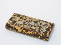 Lot 44 - A tortoiseshell and mother of pearl cigar case
