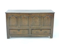 Lot 402 - An 18th century oak dower chest