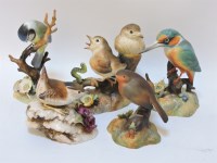Lot 103 - A collection of five Royal Crown Derby porcelain birds