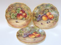 Lot 73 - Three Royal Worcester porcelain plates