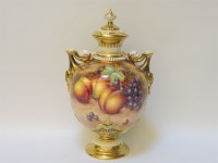 Lot 153 - A large Royal Worcester two handled vase and cover
