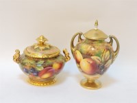 Lot 161 - A Royal Worcester porcelain sugar box and cover