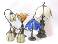 Lot 220 - Four various reproduction Art Deco style table lamps