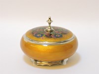 Lot 127 - A Norwegian enamelled and silver pot and cover