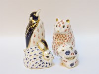 Lot 146 - Four Royal Crown Derby animal paperweights