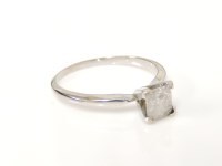 Lot 32 - A white gold single stone diamond ring