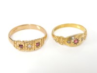 Lot 37 - A Victorian 15ct gold ruby and diamond ring