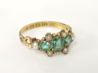 Lot 40 - A Victorian 12ct gold emerald doublet and seed pearl ring