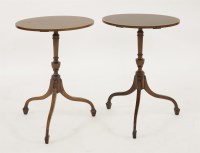 Lot 454 - A pair of George III-style mahogany and crossbanded oval occasional tables