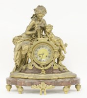 Lot 338 - A gilt bronze and rouge marble mantel clock