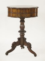 Lot 445 - A Victorian inlaid walnut circular worktable