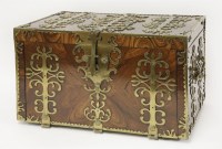 Lot 401 - An oyster veneered kingwood strongbox