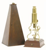 Lot 105 - A Culpepper-type brass monocular microscope