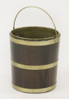 Lot 514 - A George III brass bound mahogany peat bucket