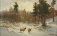 Lot 306 - Malcolm Fraser (1869-1949)
SHEEP IN THE SNOW
Signed l.r.