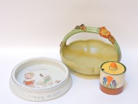 Lot 143 - A Clarice Cliff Crocus pattern preserve pot