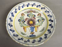 Lot 293 - A mid 18th century Delft polychrome charger