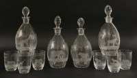 Lot 44 - A set of six Rowland Ward glass tumblers