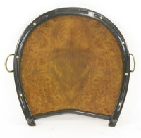 Lot 441 - A Victorian burr walnut and ebonised horseshoe tray