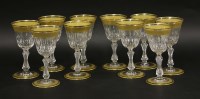 Lot 45 - A set of ten St Louis wine glasses