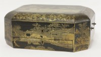 Lot 50 - A Chinese export black lacquer games box