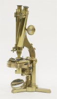 Lot 106 - An 'R & J Beck' brass binocular microscope