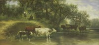 Lot 291 - Modern Continental School
CATTLE WATERING
A pair