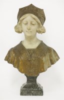 Lot 119 - A carved marble and spelter bust