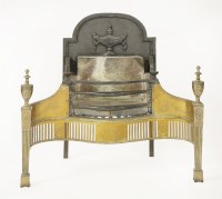 Lot 450 - An Adam-style brass and steel fire grate