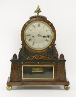 Lot 339 - A Regency period mahogany and inlaid brass mantel clock