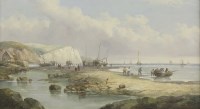 Lot 269 - John James Wilson (1818-1875)
FIGURES AND FISHING BOATS ON A SPIT;
BOATS ON A CHOPPY SEA
A pair