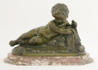 Lot 120 - A bronze figure of a putto