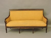 Lot 391 - A French 19th century mahogany framed settee