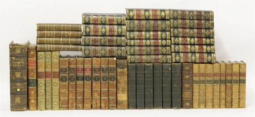 Lot 138 - BINDING:
A large collection of leather bound books