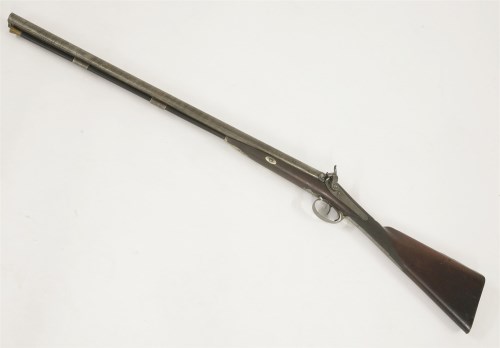 Lot 195 - A 19th century percussion double barrel shotgun