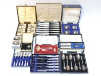 Lot 72 - A quantity of cased sets of silver teaspoons