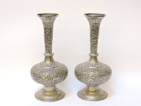 Lot 137 - A pair of Indian white metal vases