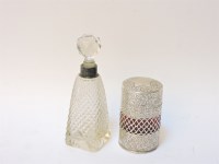 Lot 138 - A silver mounted cranberry glass scent bottle