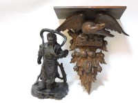 Lot 370 - A carved wooden wall bracket