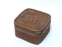 Lot 163 - A square cinnabar lacquer box and cover