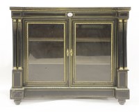 Lot 456 - A 19th century ebonised display cabinet