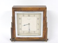 Lot 170 - A Mappin & Webb walnut mantel clock