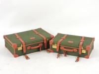 Lot 371 - Two Papworth Buckden canvas and leather suitcases