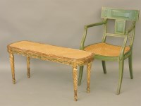 Lot 487 - A gilt wood and bergère window seat